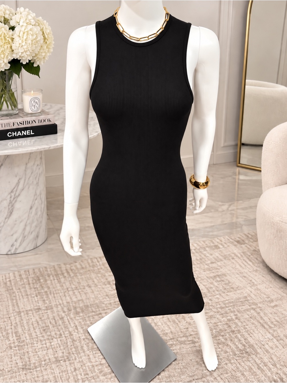 bebe Ribbed Maxi Dress NWOT - Picture 2 of 8